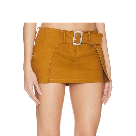 NWT Superdown Emmet Micro Mini Skirt in Brown - Picture 1 of 7